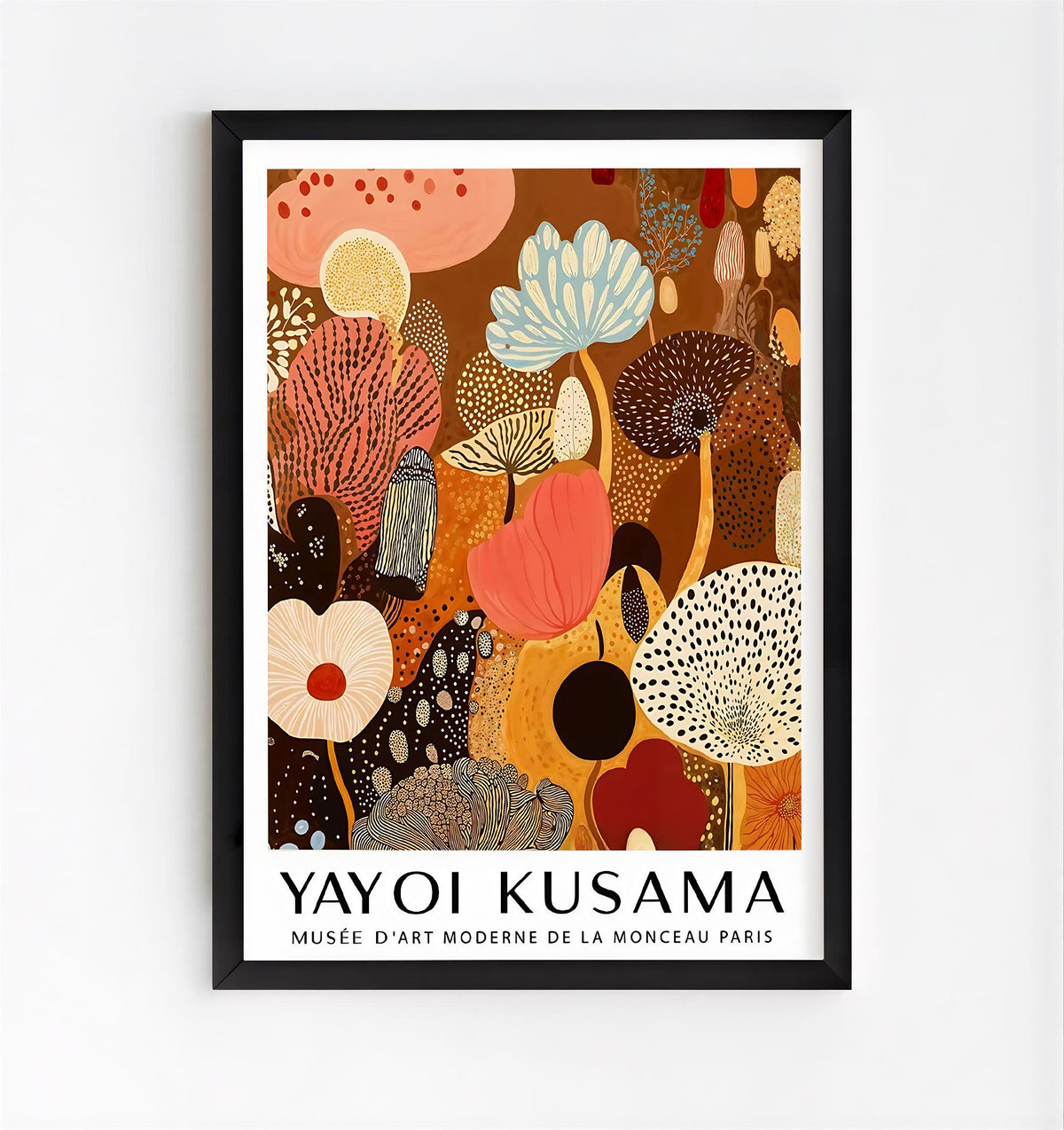 Lámina floral inspirada en Yayoi Kusama