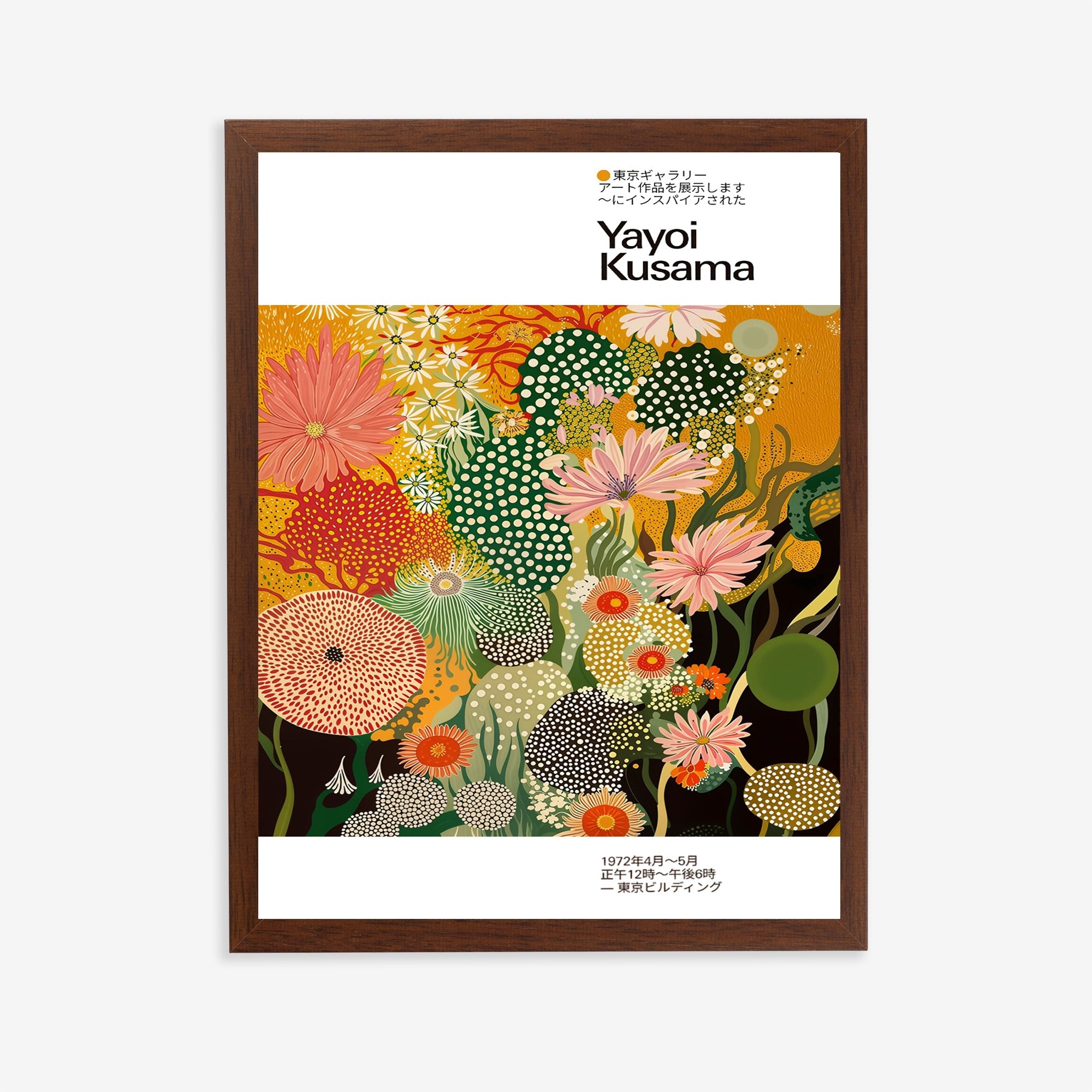 Lámina floral de lunares inspirada en Yayoi Kusama