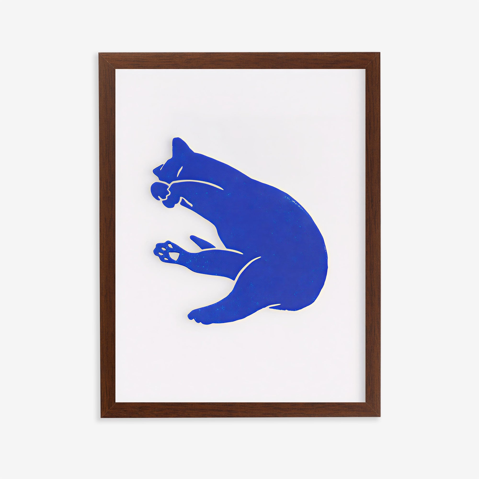 Lámina minimalista de gato azul