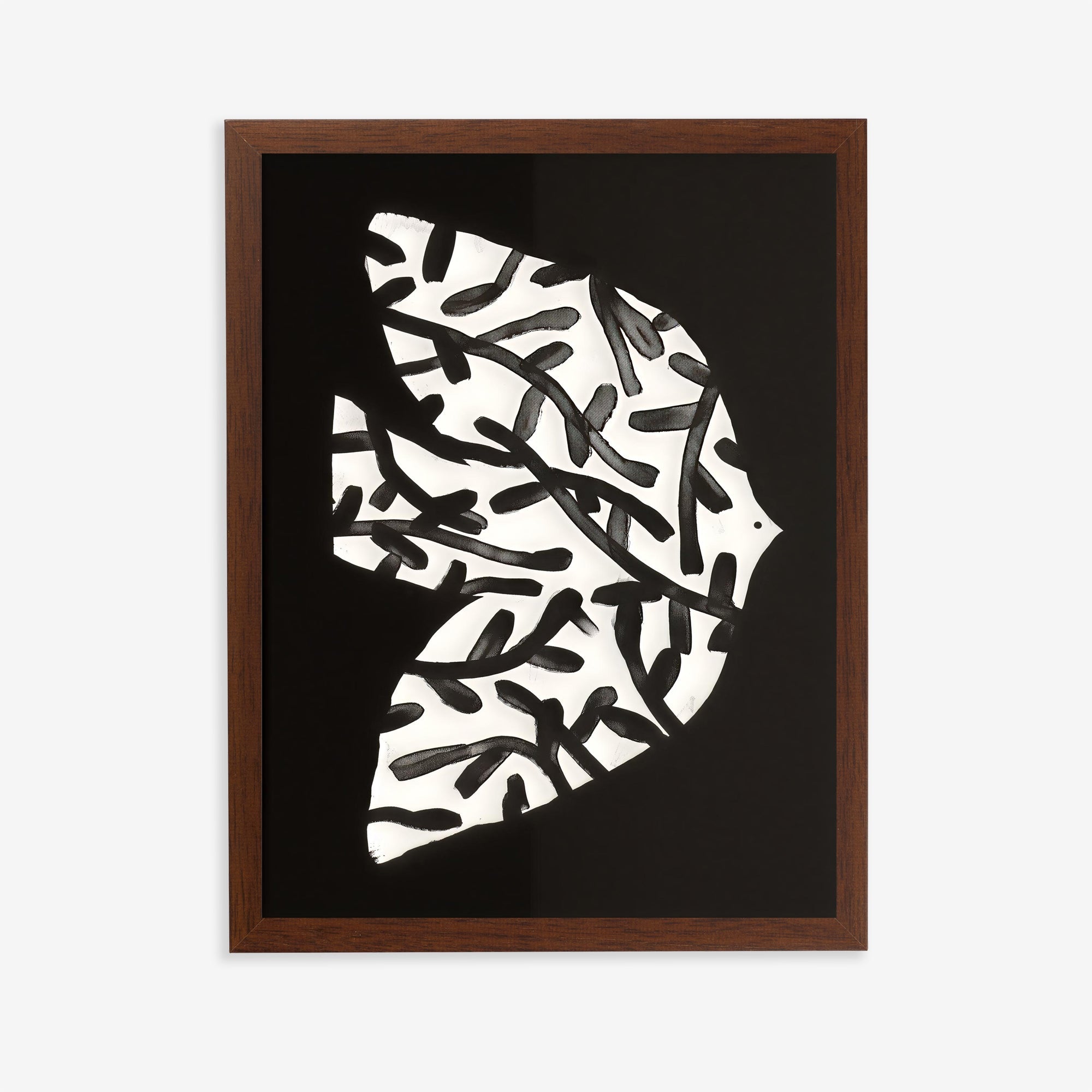 Lámina de arte abstracto en blanco y negro