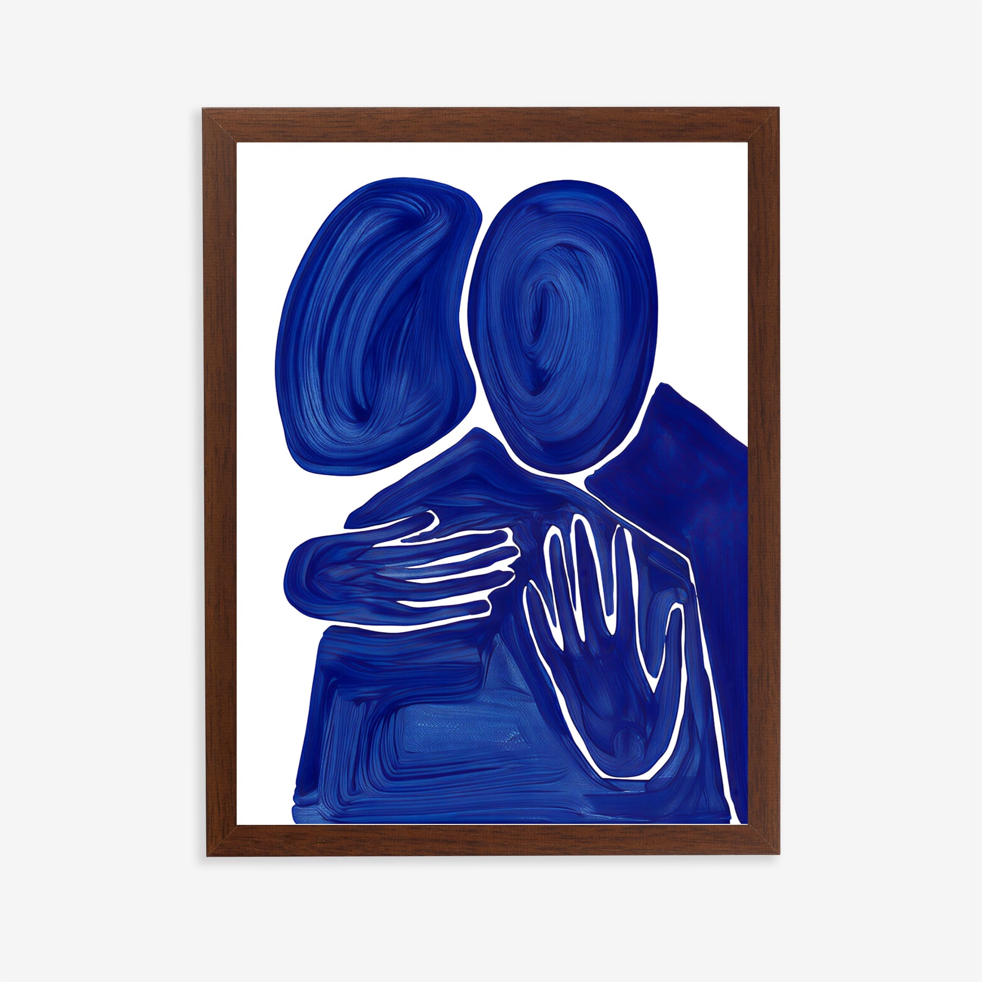 Lámina abstracta Abrazo en azul
