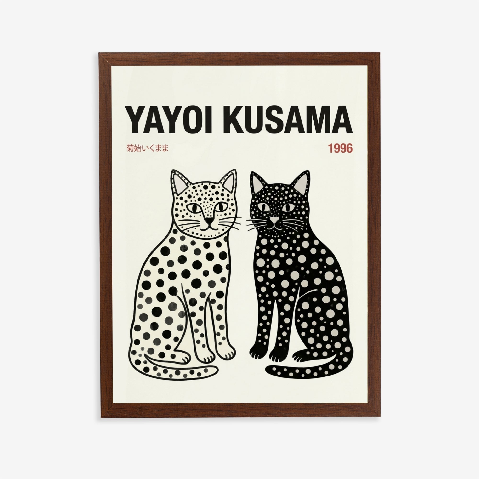 Póster Yayoi Kusama Gatos Tokio 1996