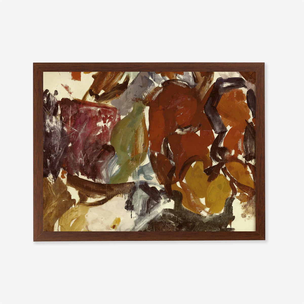 Lámina de arte abstracto en tonos cálidos y terrosos