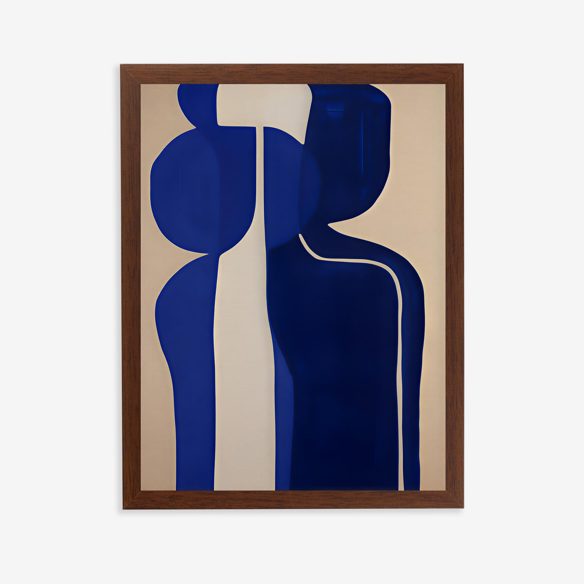 Lámina minimalista de figura abstracta en azul