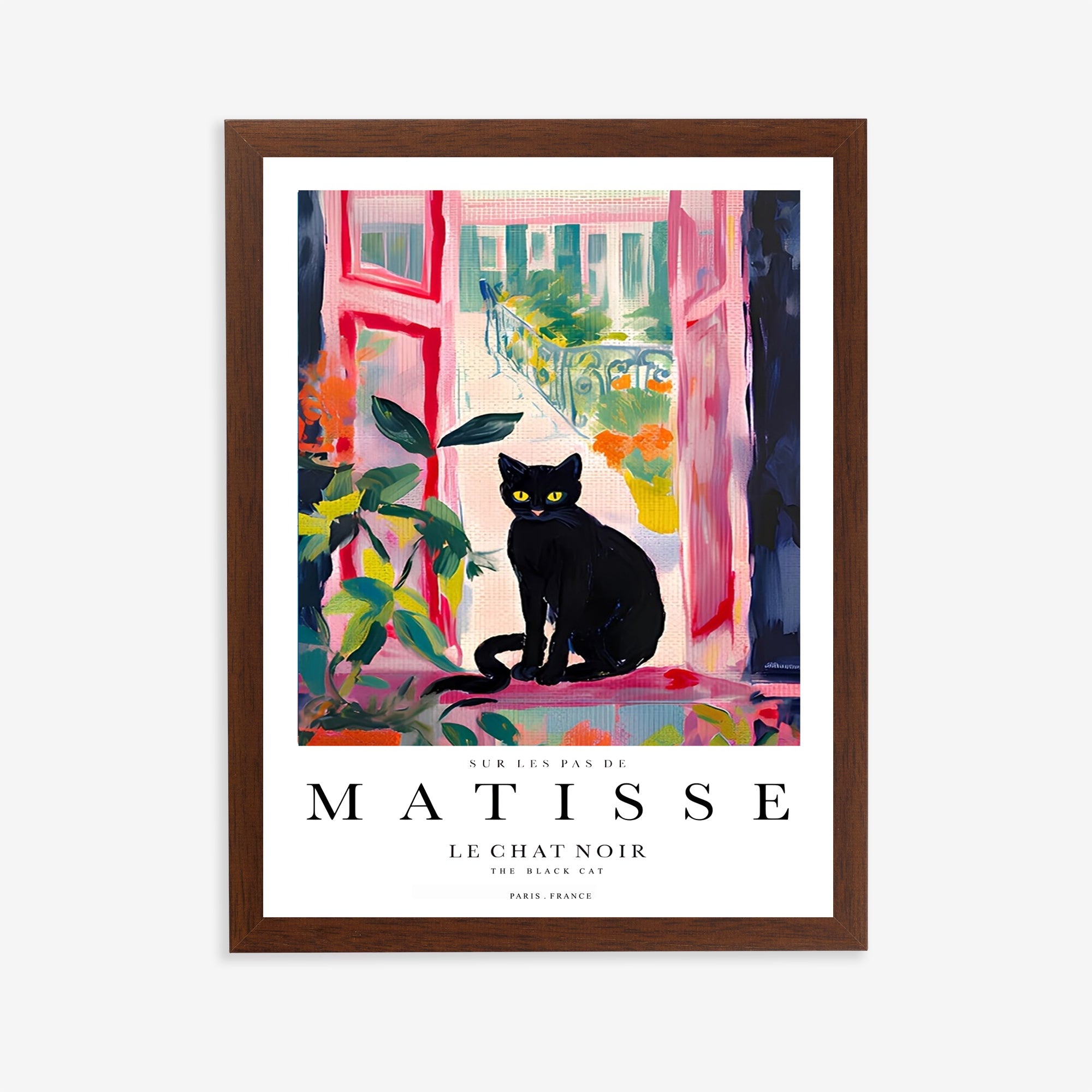 Lámina de gato negro inspirada en Matisse