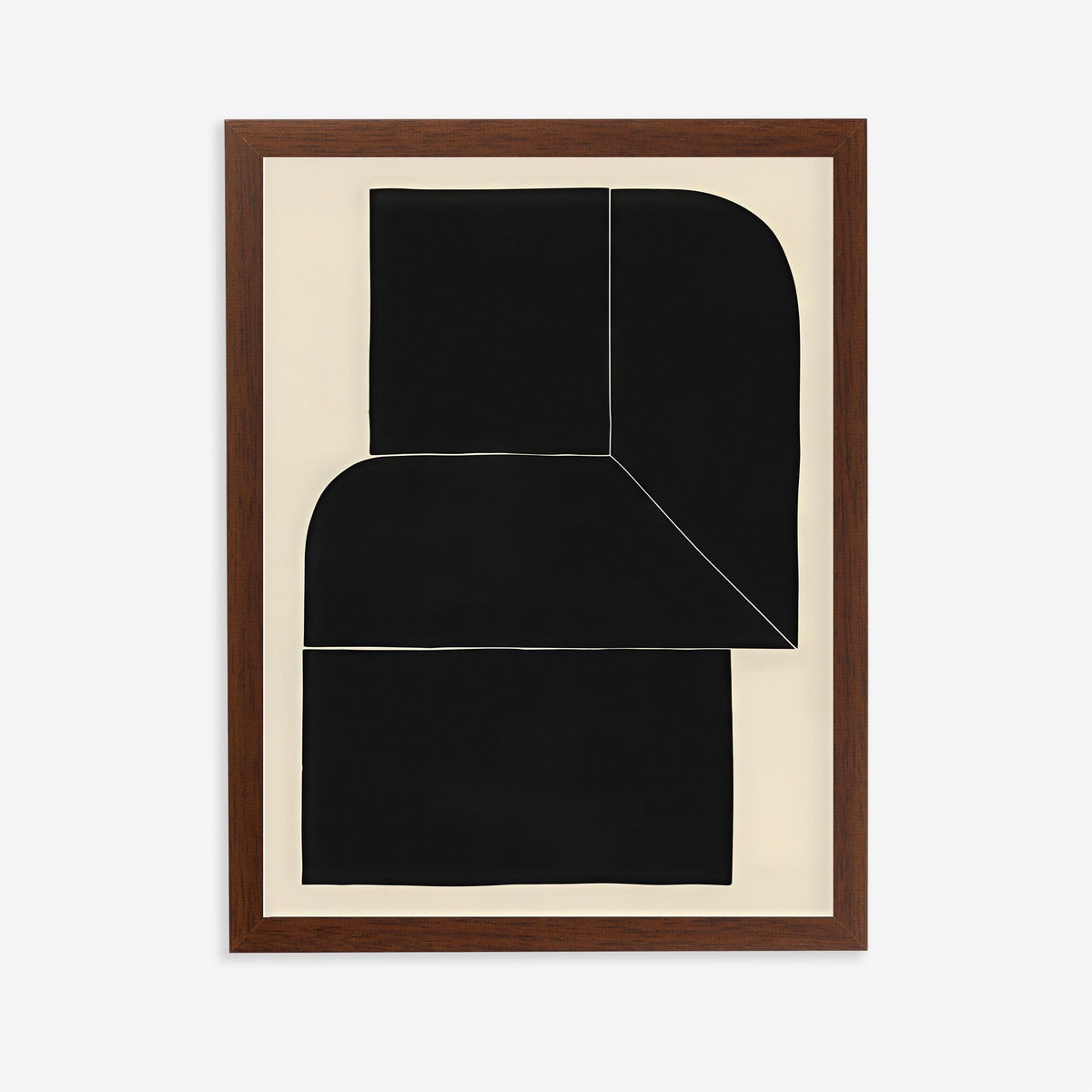 Lámina de arte abstracto minimalista en negro