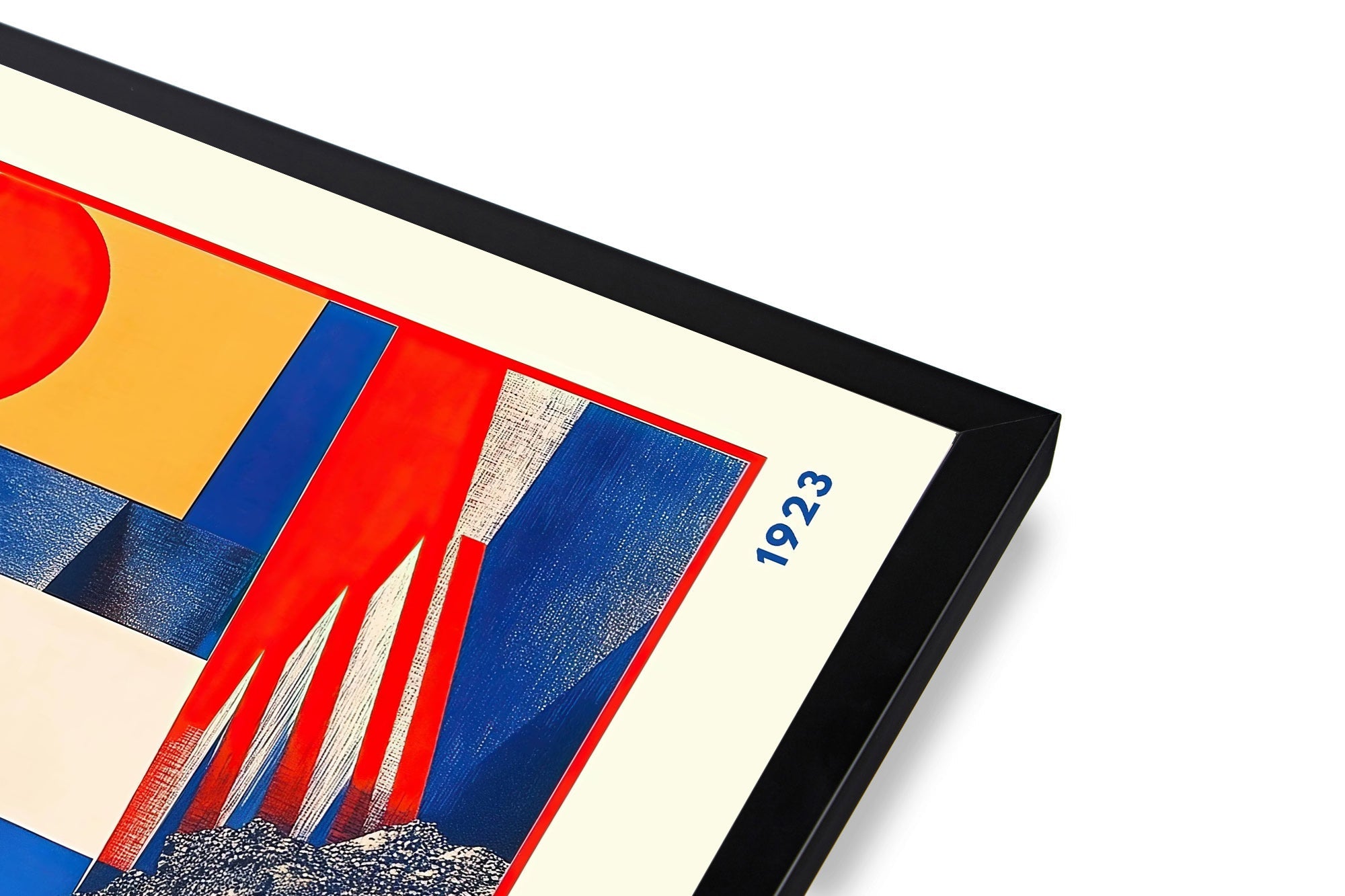 Póster Bauhaus 1923 de arquitectura geométrica
