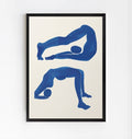 Póster contemporáneo de arte figurativo abstracto en azul