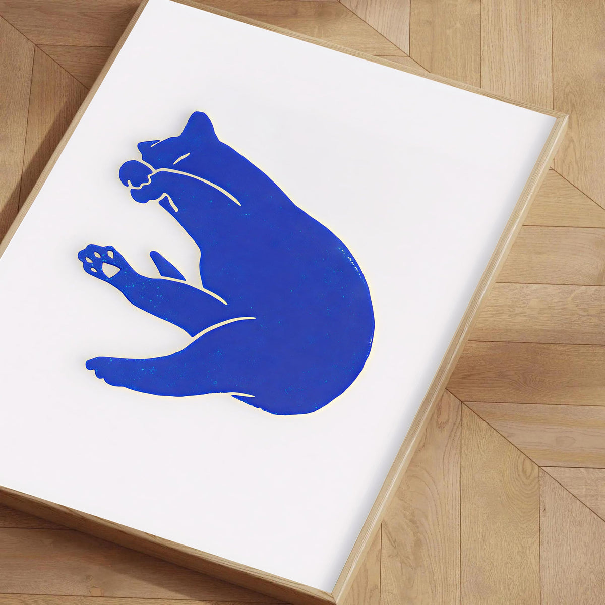 Lámina minimalista de gato azul