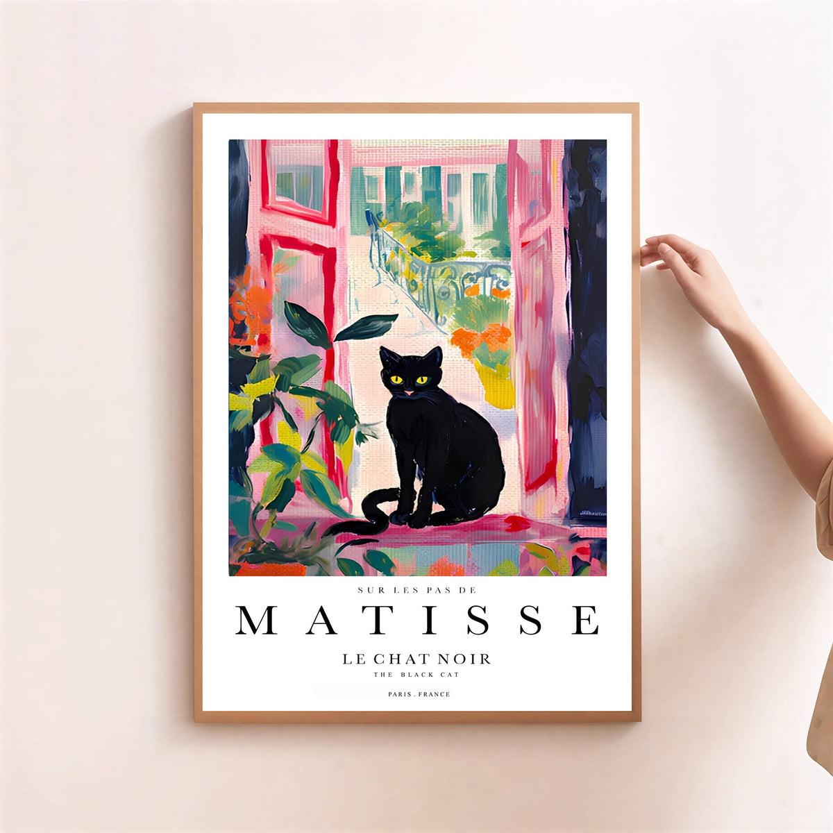 Lámina de gato negro inspirada en Matisse