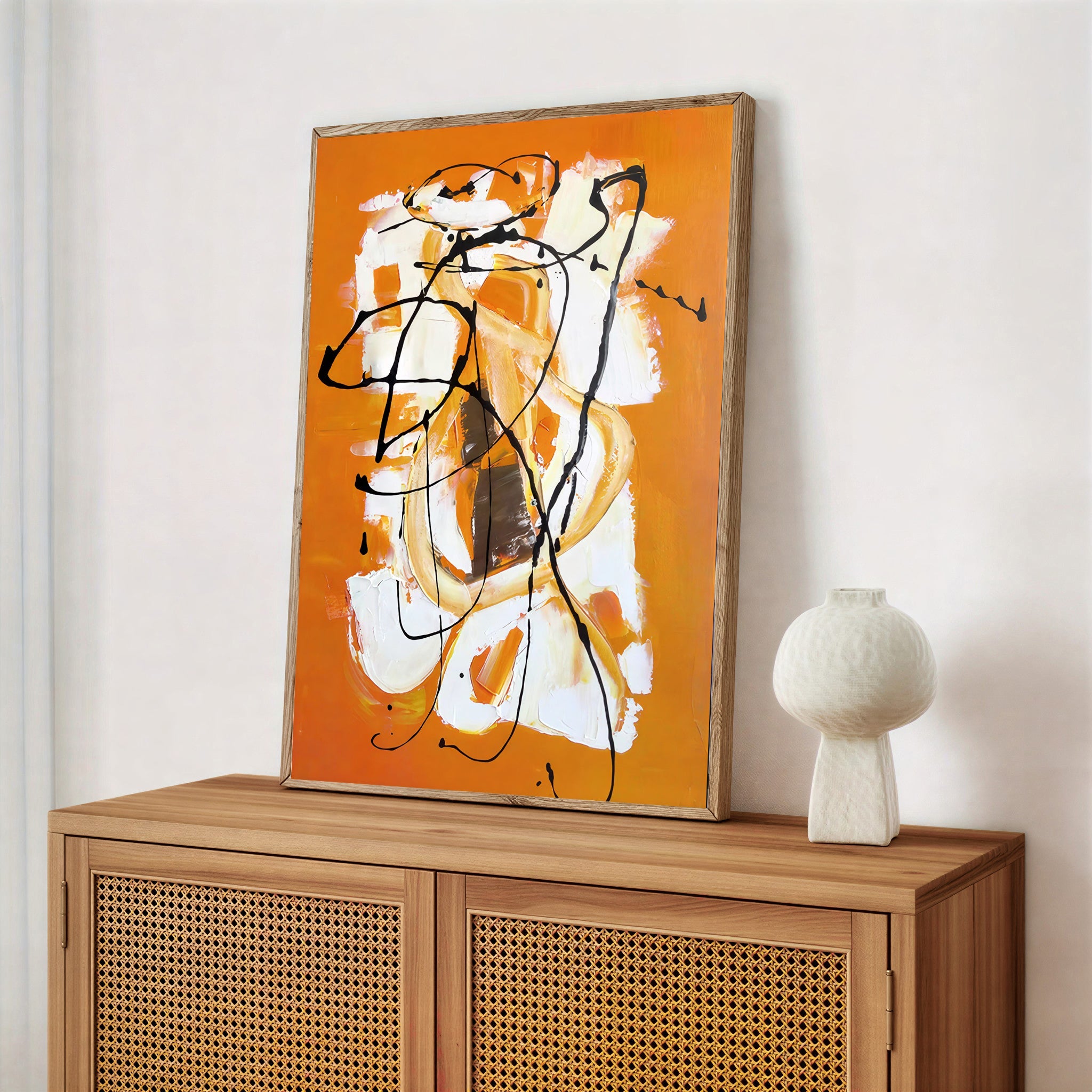 Lámina de arte abstracto naranja