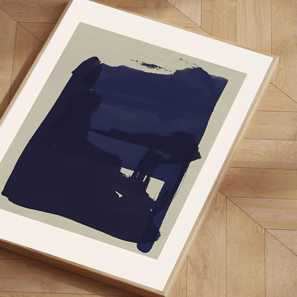 Lámina abstracta minimalista en azul marino