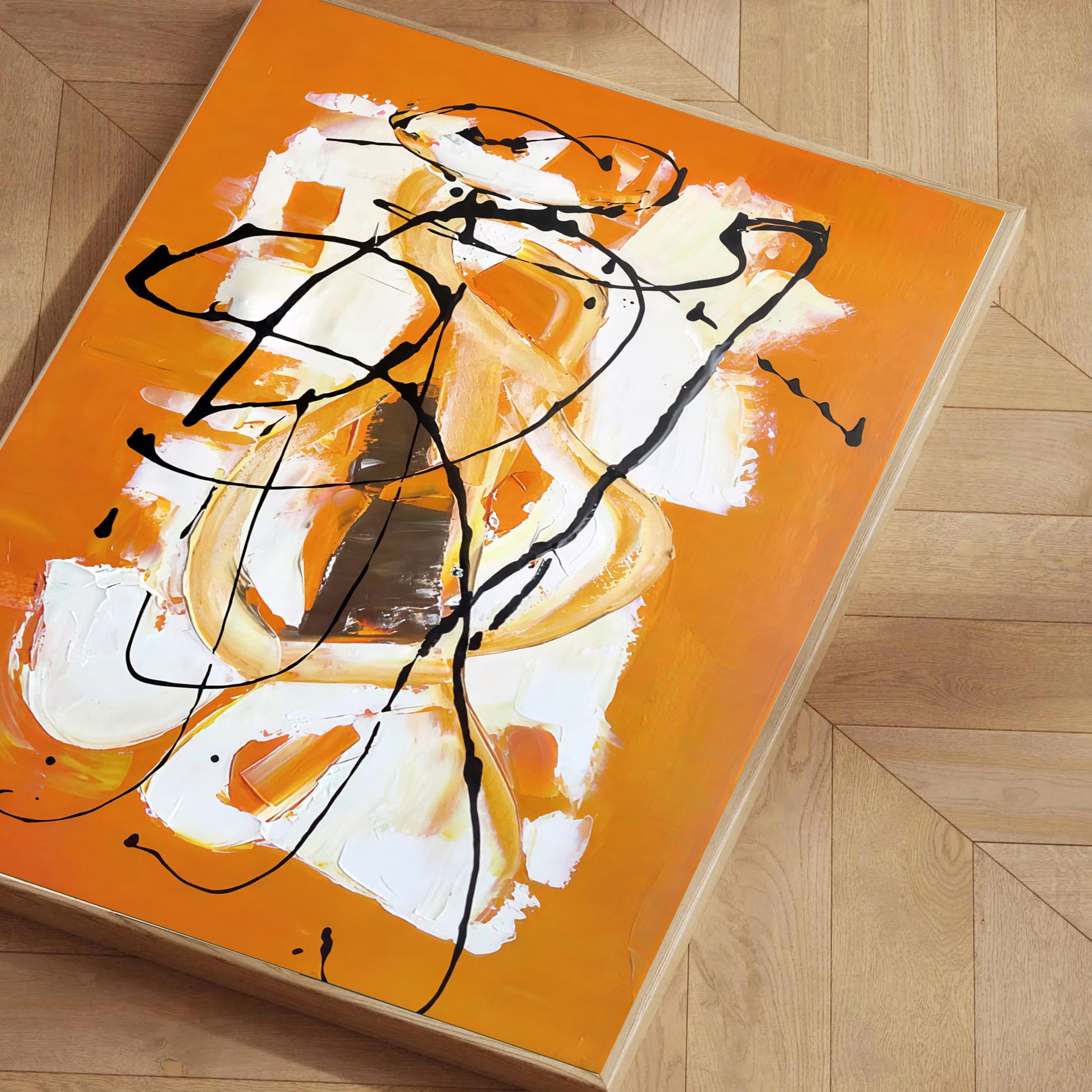 Lámina de arte abstracto naranja