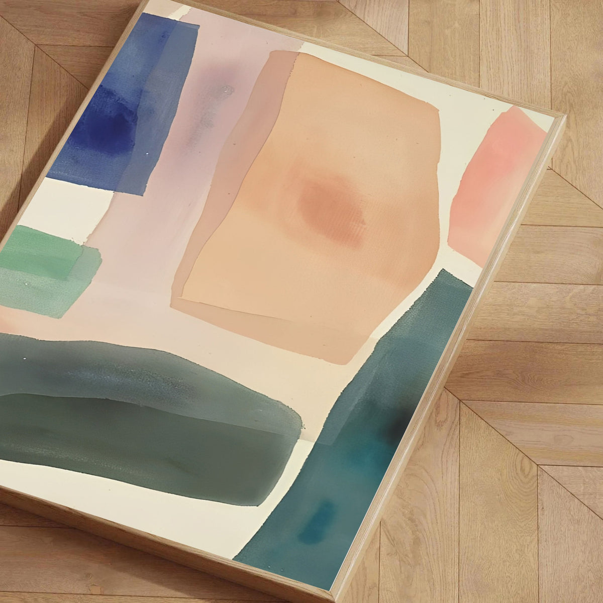 Lámina de arte abstracto moderno en tonos pastel
