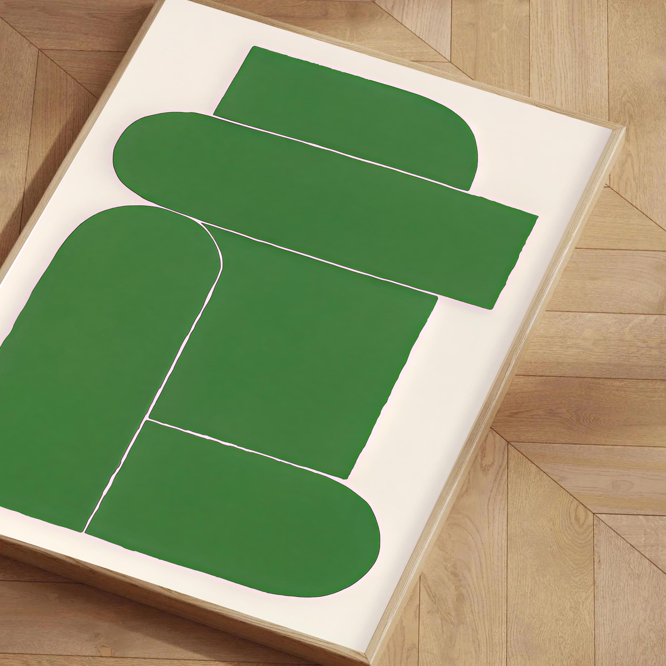 Lámina de arte abstracto moderno en verde