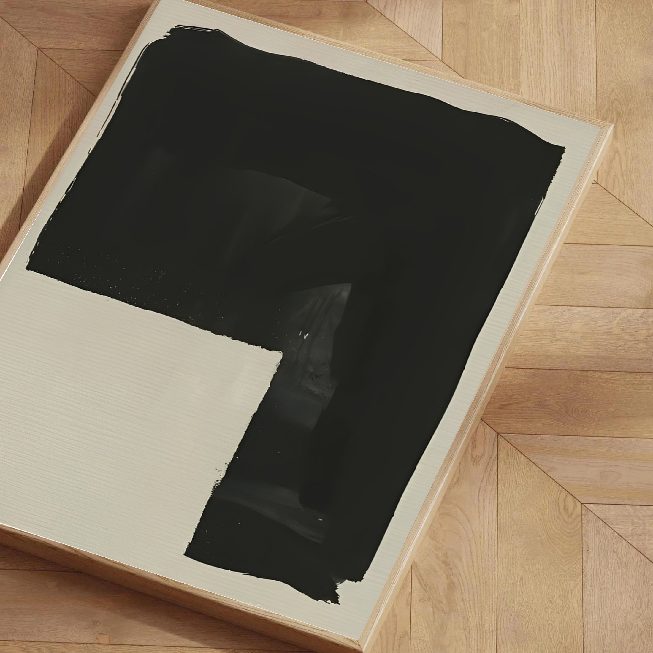 Lámina de arte abstracto minimalista en negro