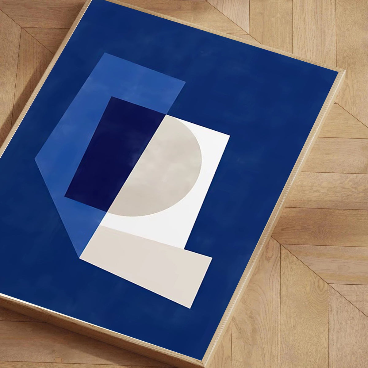 Lámina de arte abstracto geométrico azul