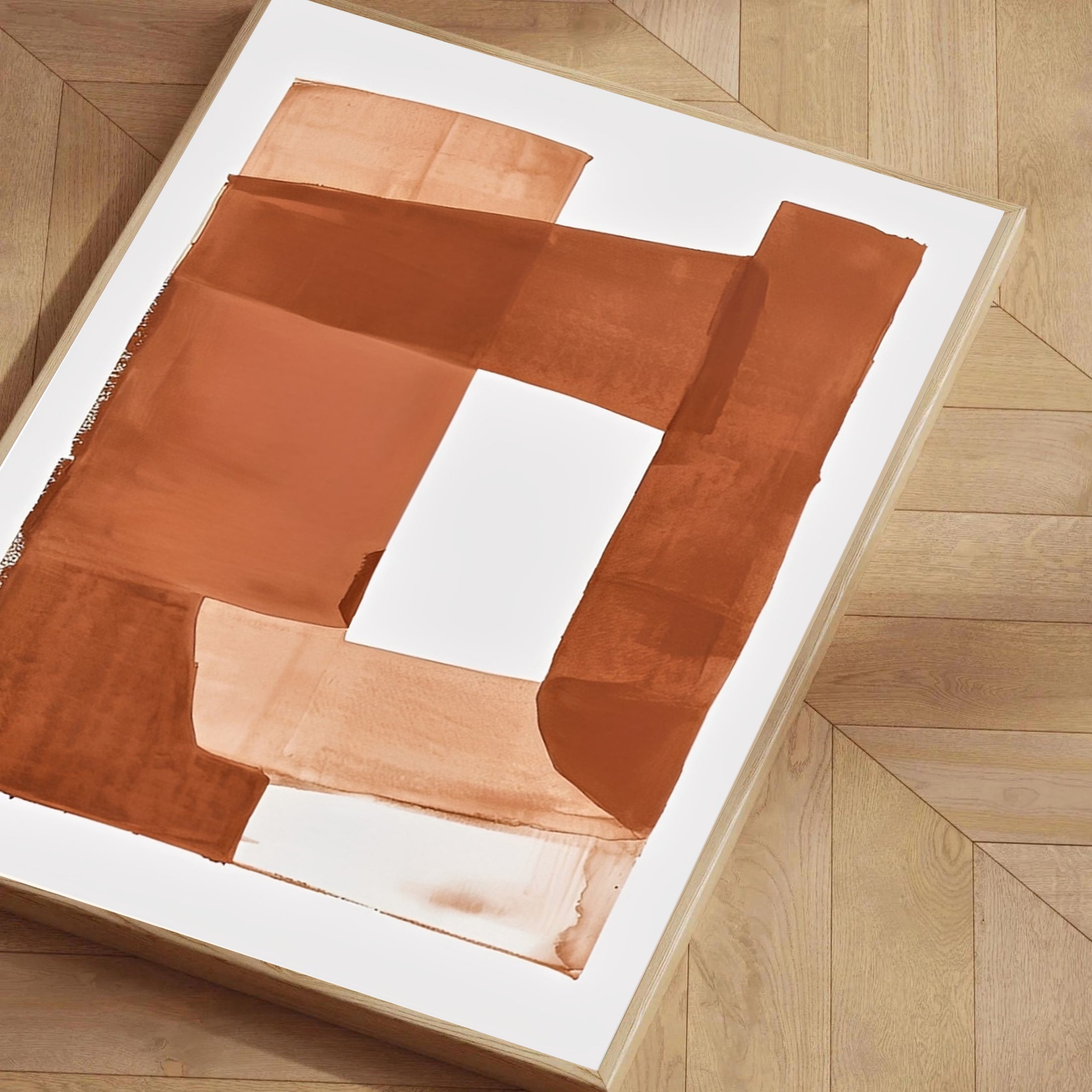 Lámina de arte abstracto en tonos tierra