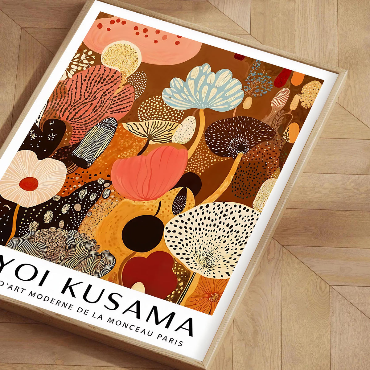 Lámina floral inspirada en Yayoi Kusama