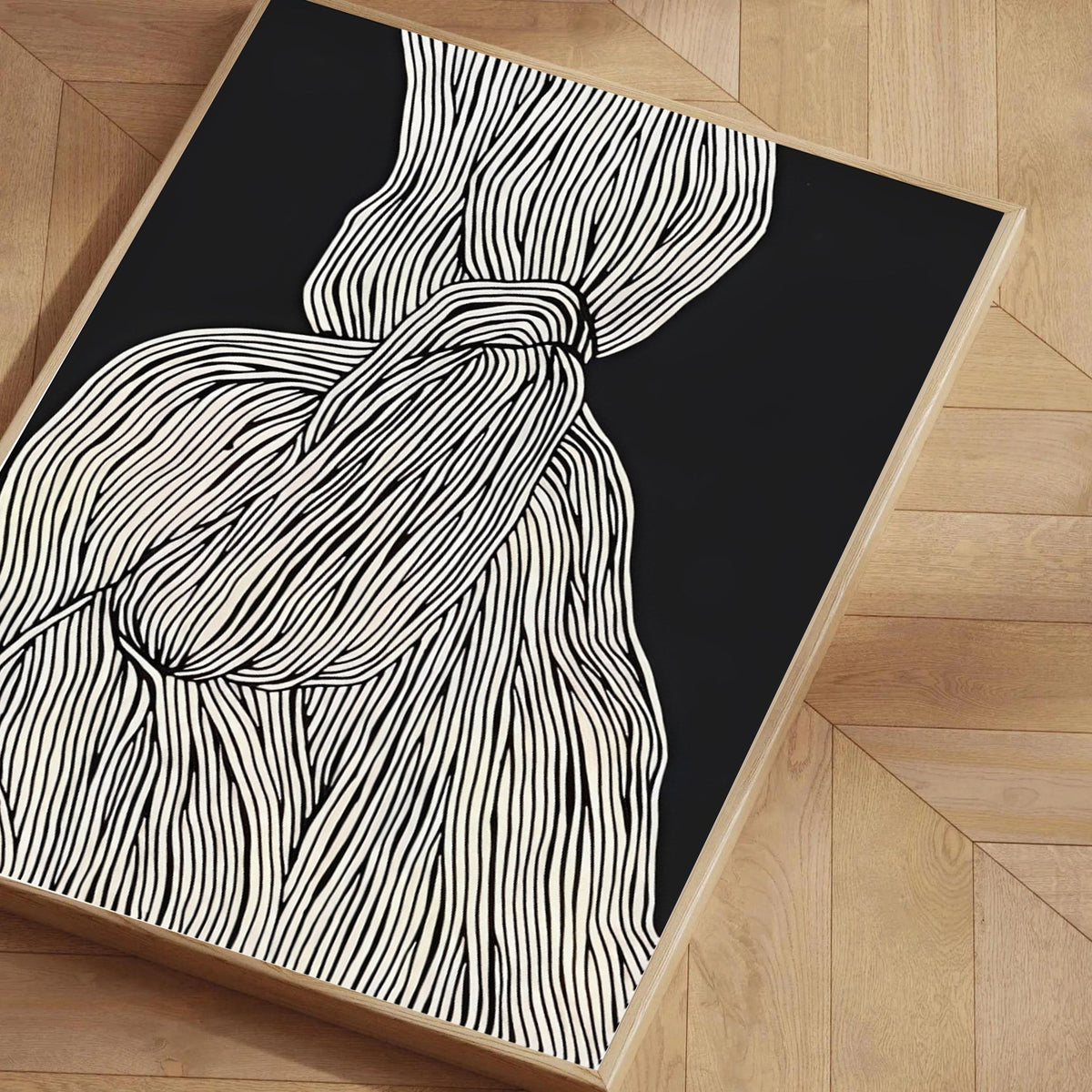 Lámina de arte abstracto en blanco y negro