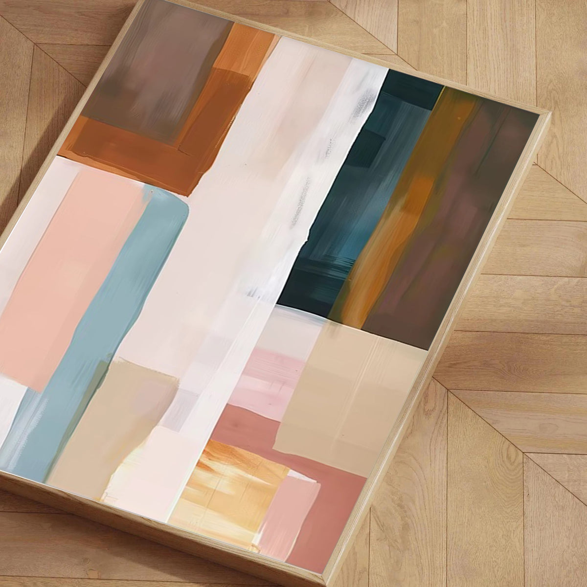 Lámina de arte abstracto moderno en tonos neutros