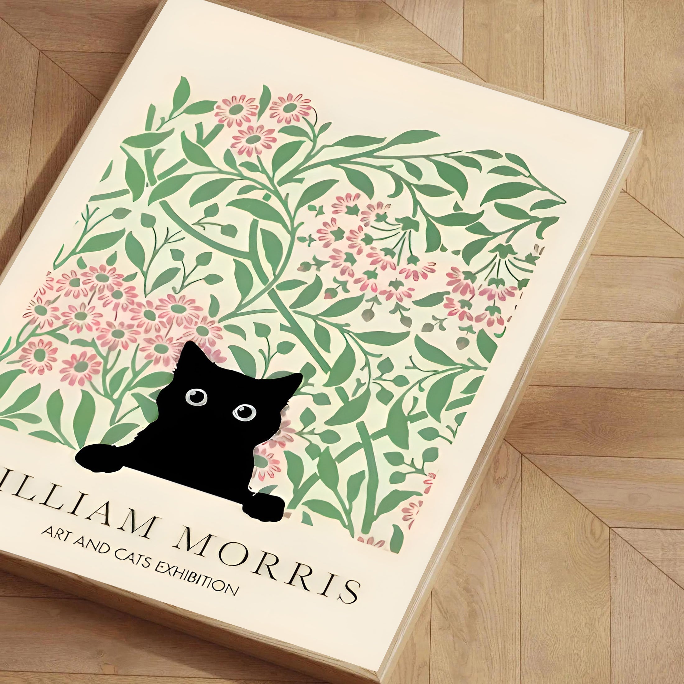 Lámina de gato negro William Morris