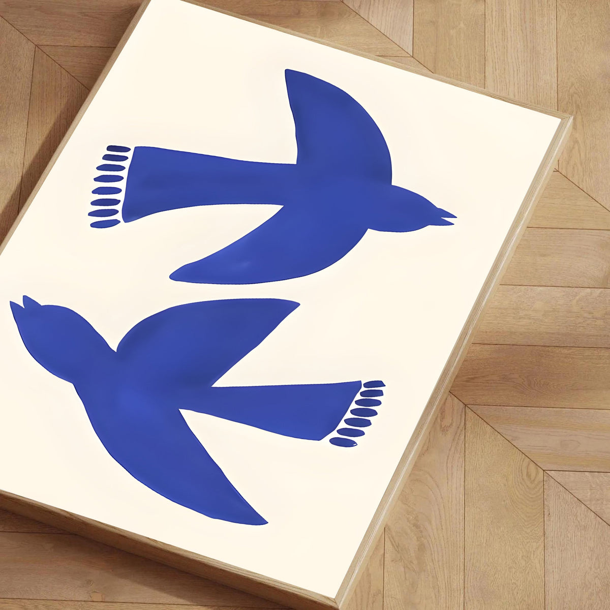 Lámina minimalista de pájaro azul