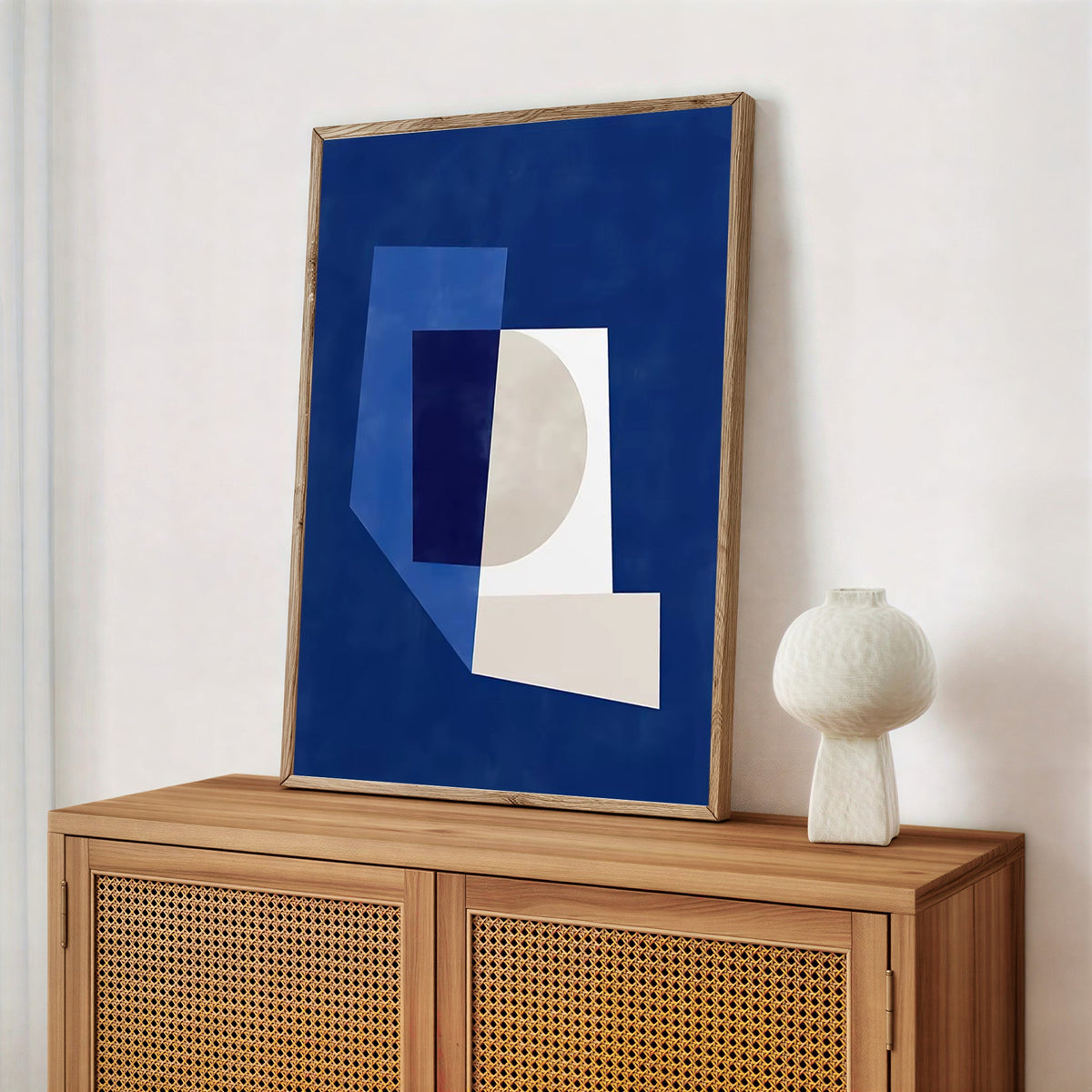 Lámina de arte abstracto geométrico azul