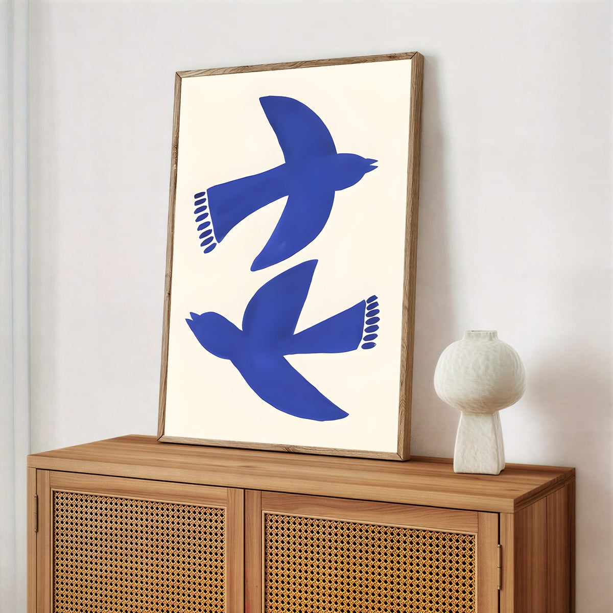 Lámina minimalista de pájaro azul