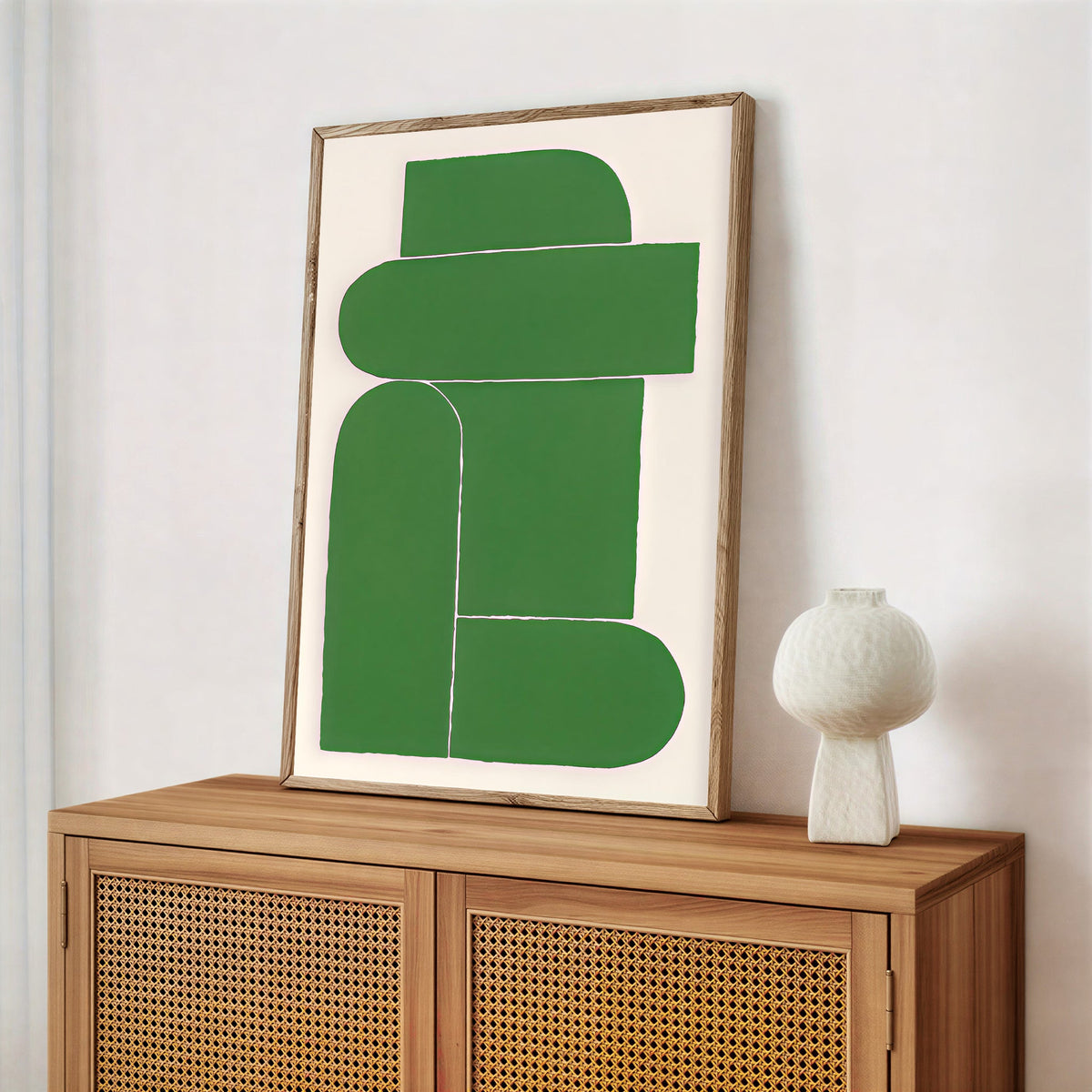 Lámina de arte abstracto moderno en verde