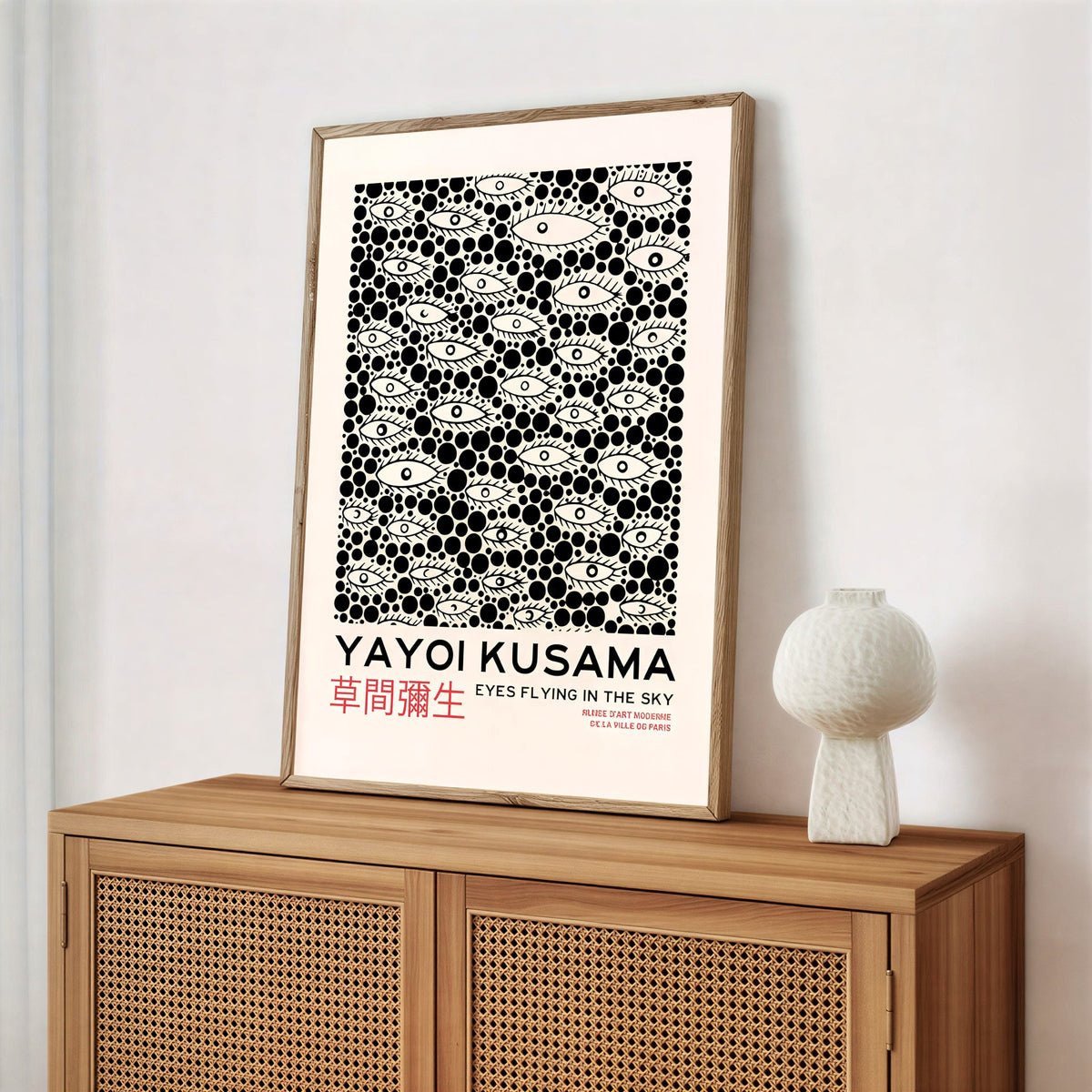 Póster de lunares y ojos inspirado en Yayoi Kusama