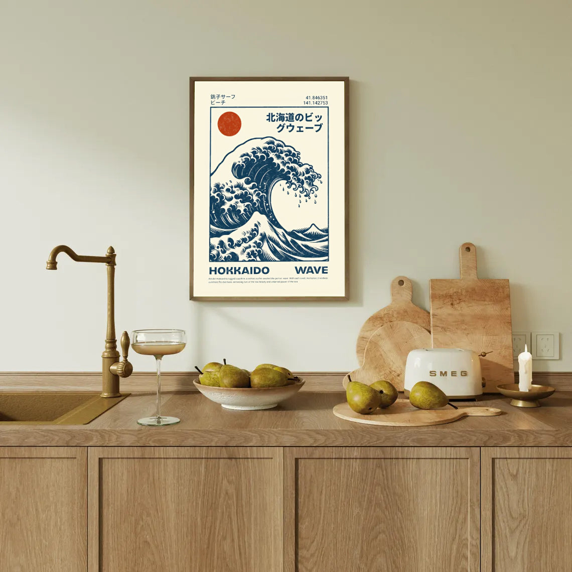 Lámina del póster de la ola de Hokusai