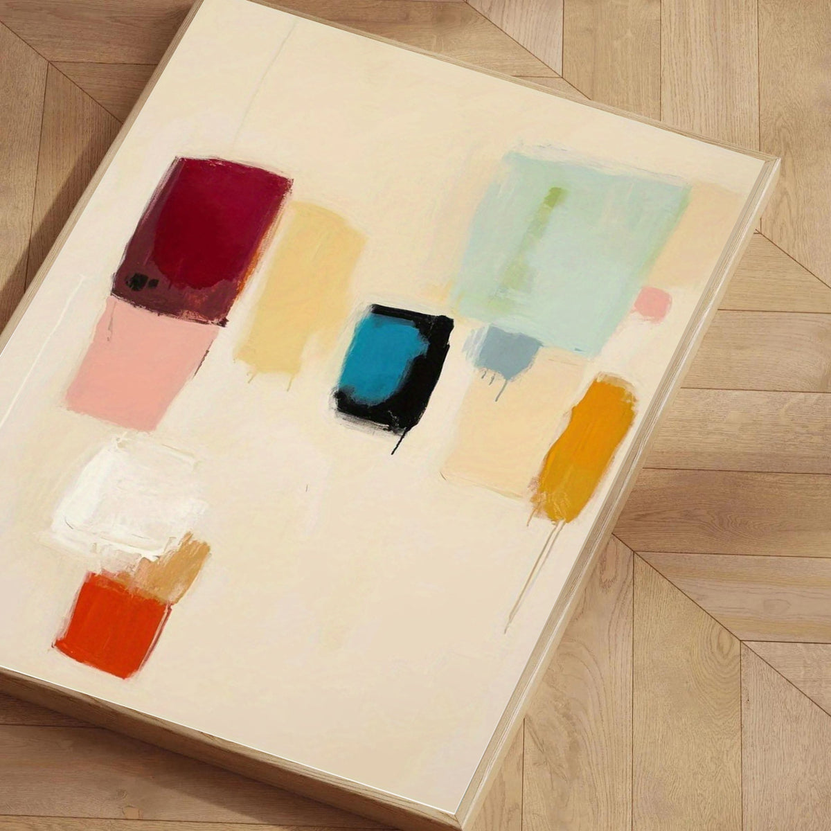 Lámina de arte abstracto minimalista a color