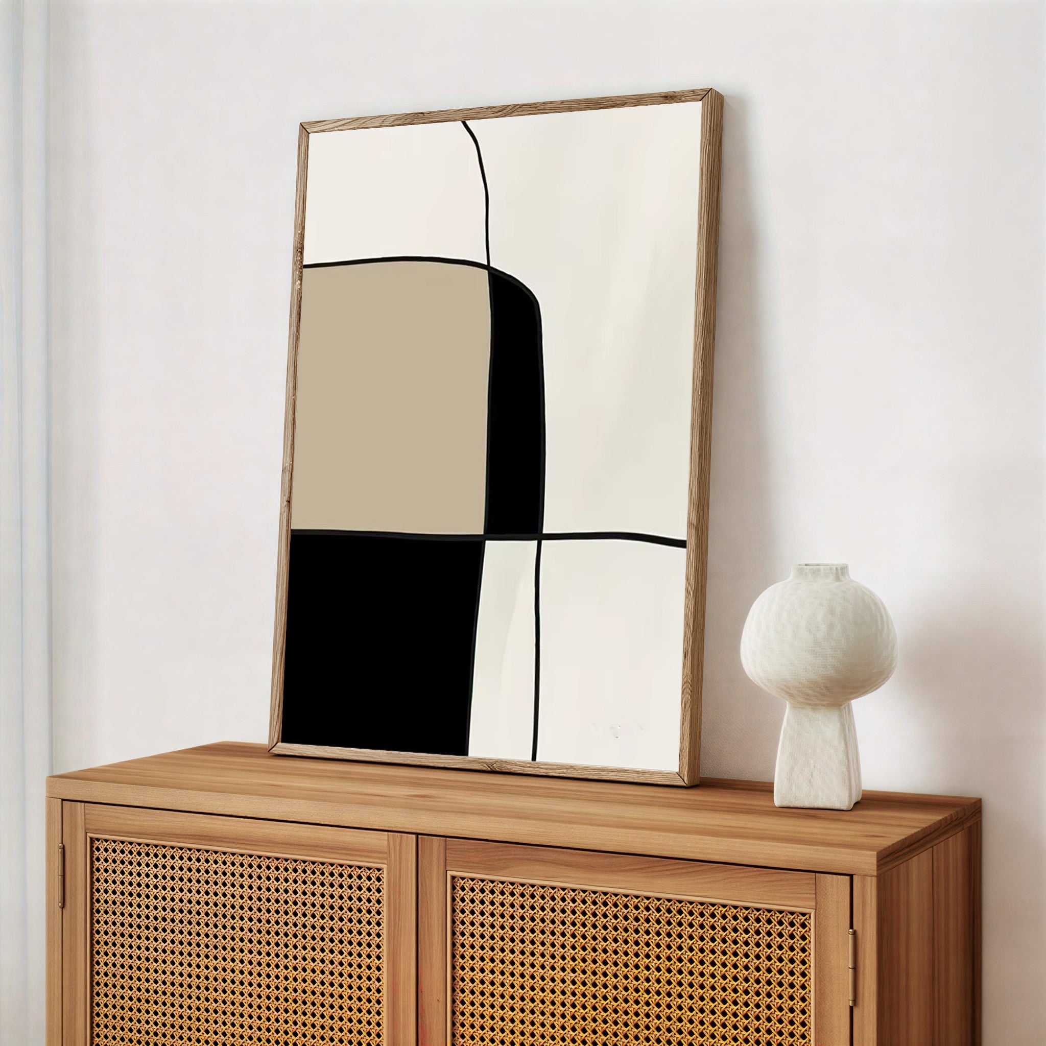 Lámina de arte abstracto en tonos neutros