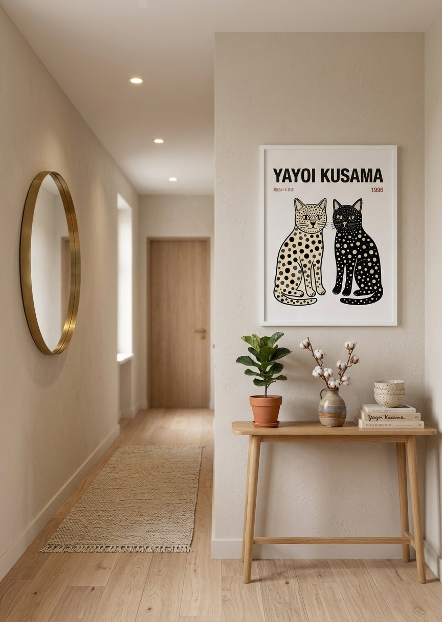 Póster Yayoi Kusama Gatos Tokio 1996