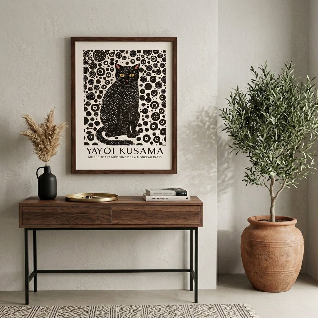 Lámina minimalista de gato negro