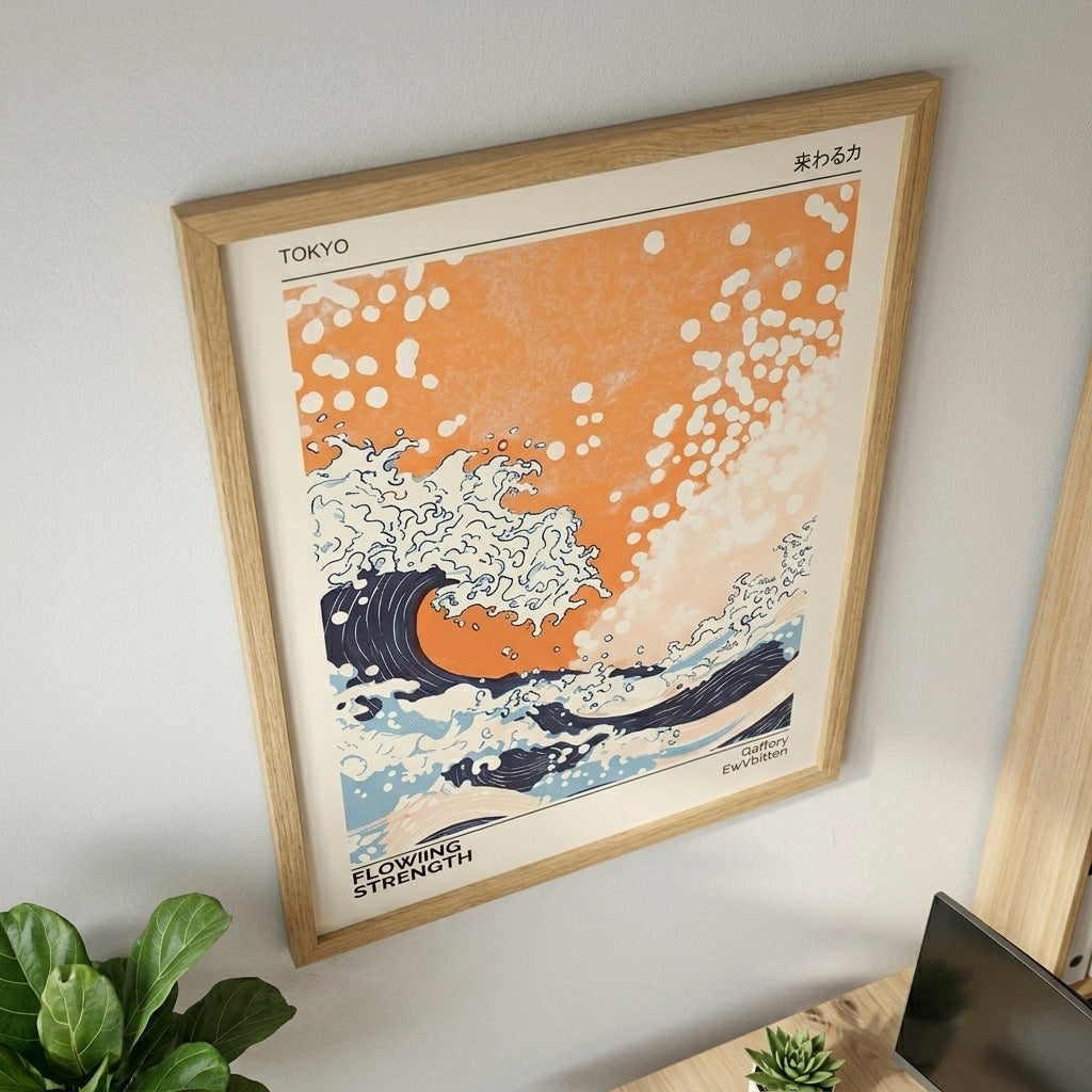 Lámina de la ola japonesa – Póster de exposición Tokio