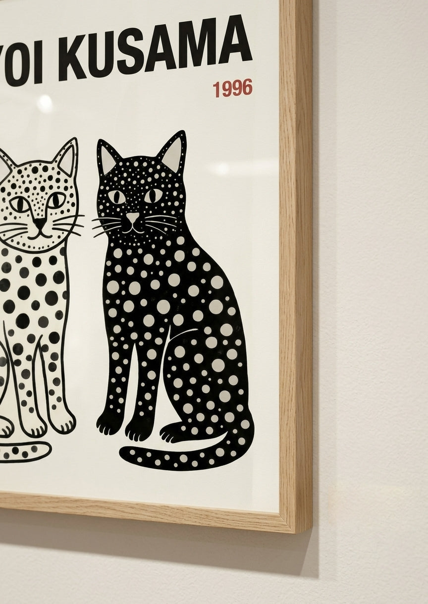 Póster Yayoi Kusama Gatos Tokio 1996