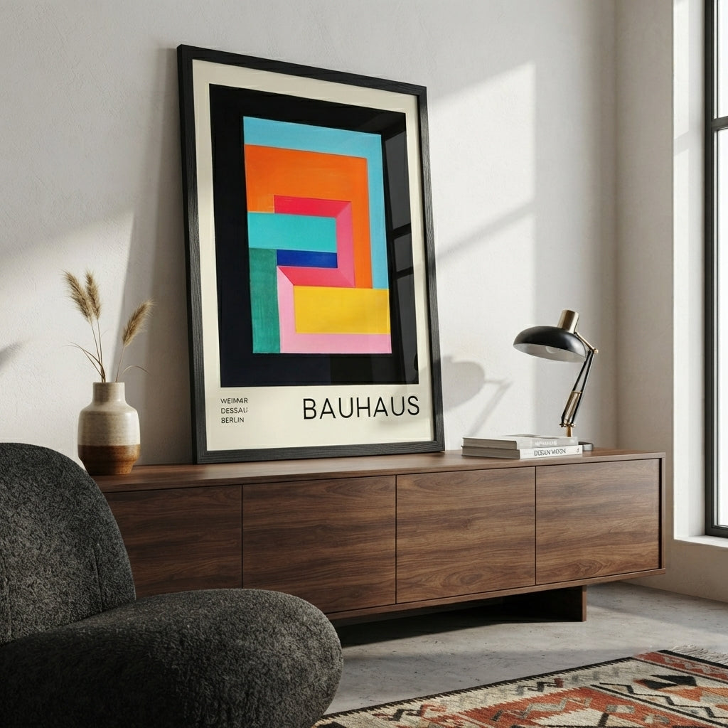 Lámina de arte abstracto geométrico Bauhaus