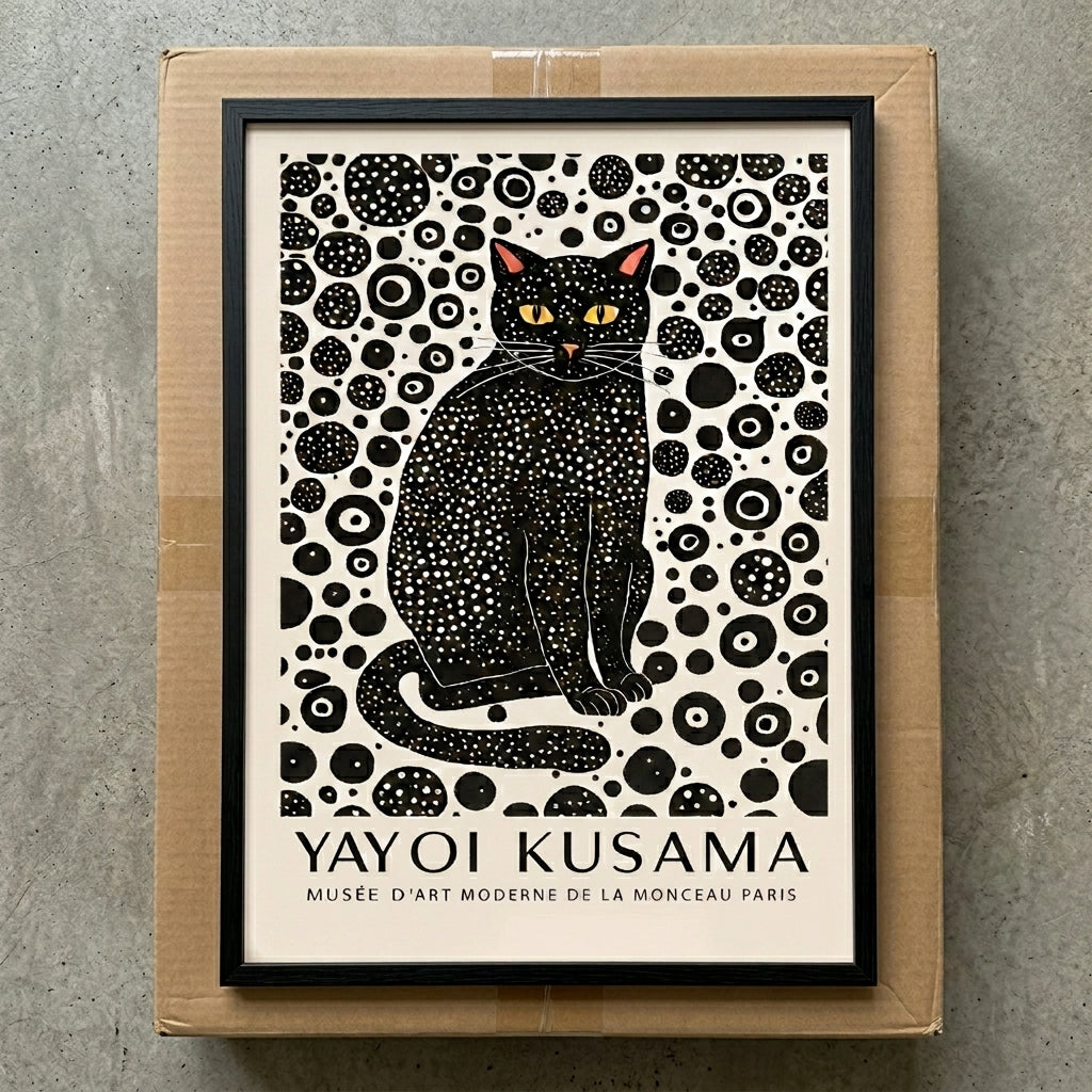 Lámina minimalista de gato negro