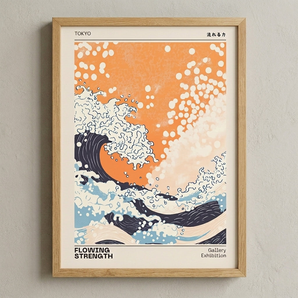 Lámina de la ola japonesa – Póster de exposición Tokio