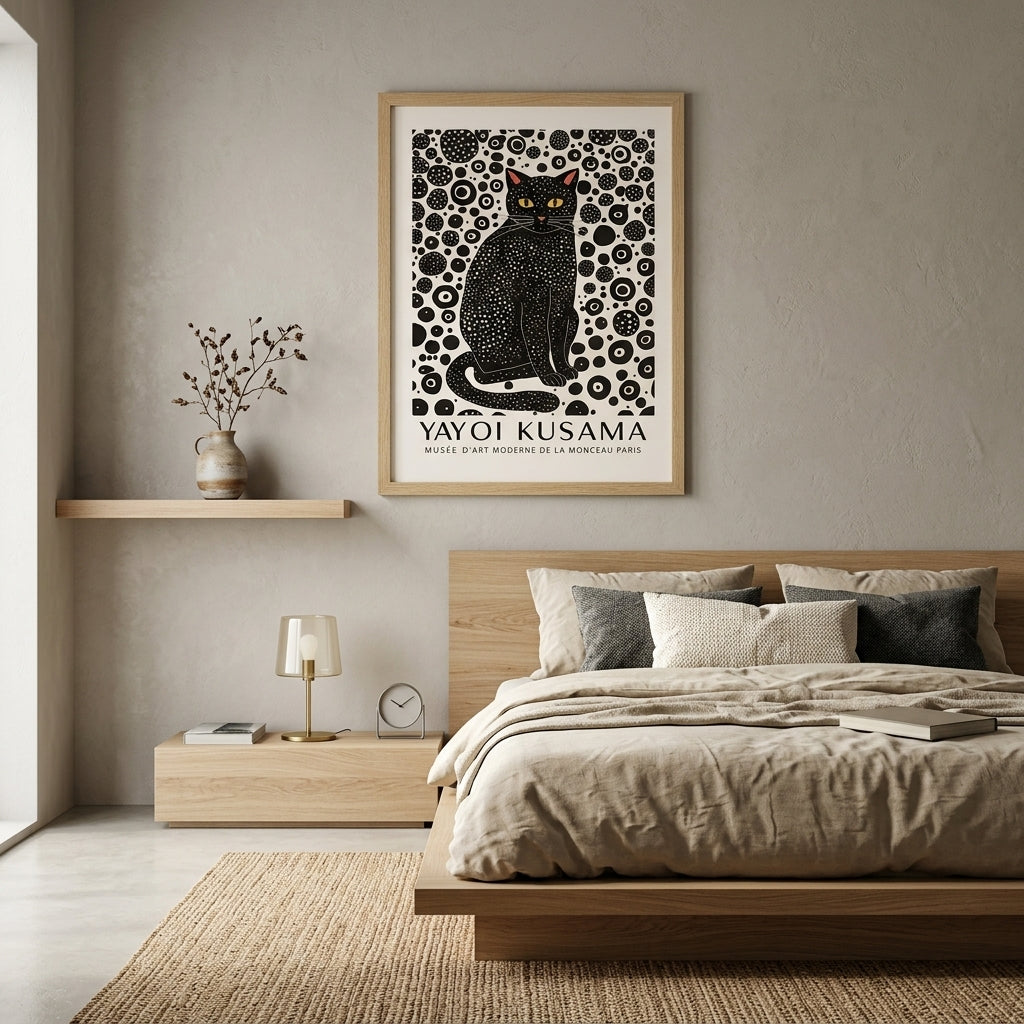 Lámina minimalista de gato negro