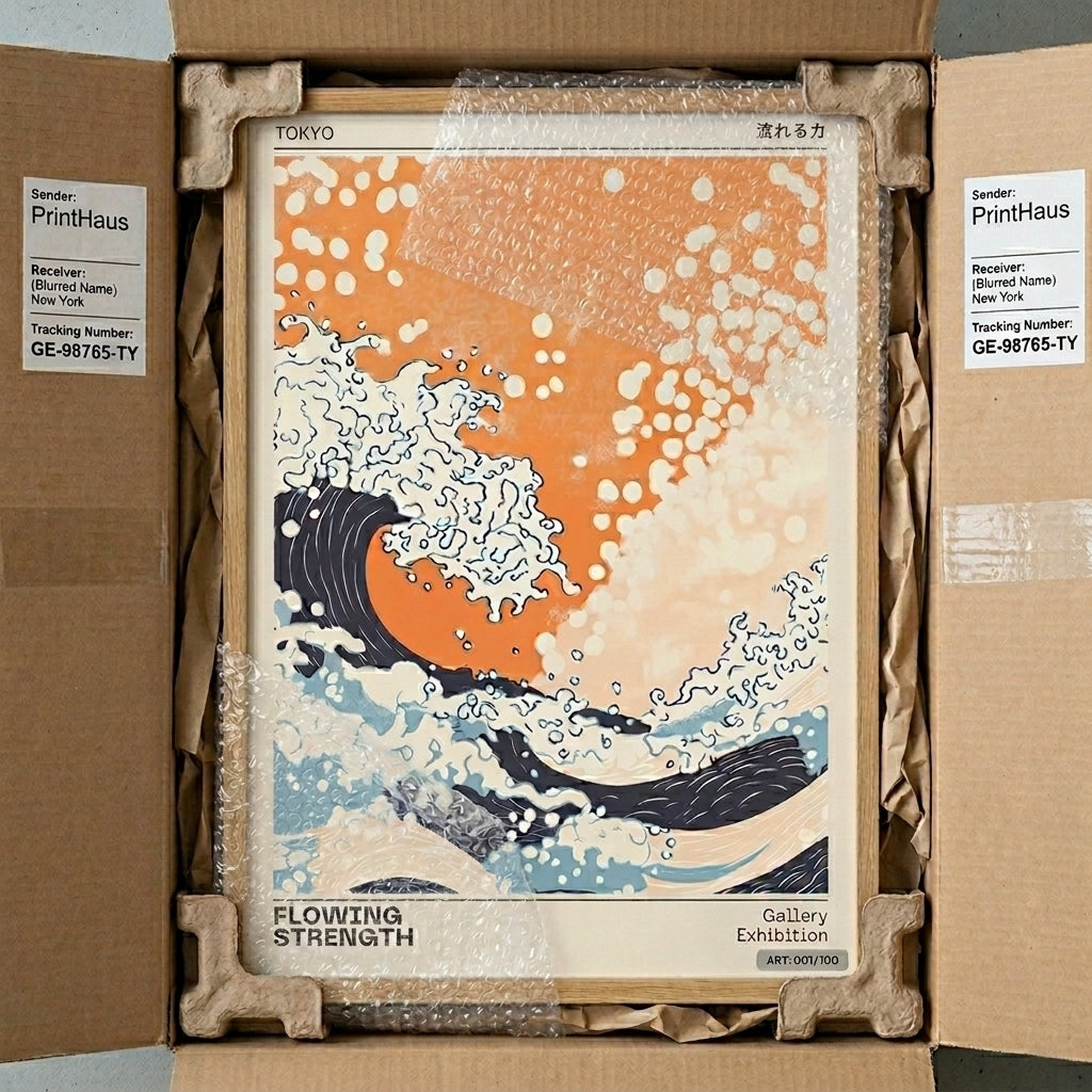 Lámina de la ola japonesa – Póster de exposición Tokio