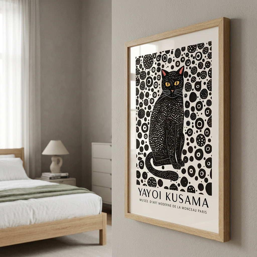 Lámina minimalista de gato negro