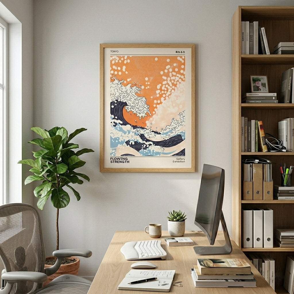 Lámina de la ola japonesa – Póster de exposición Tokio