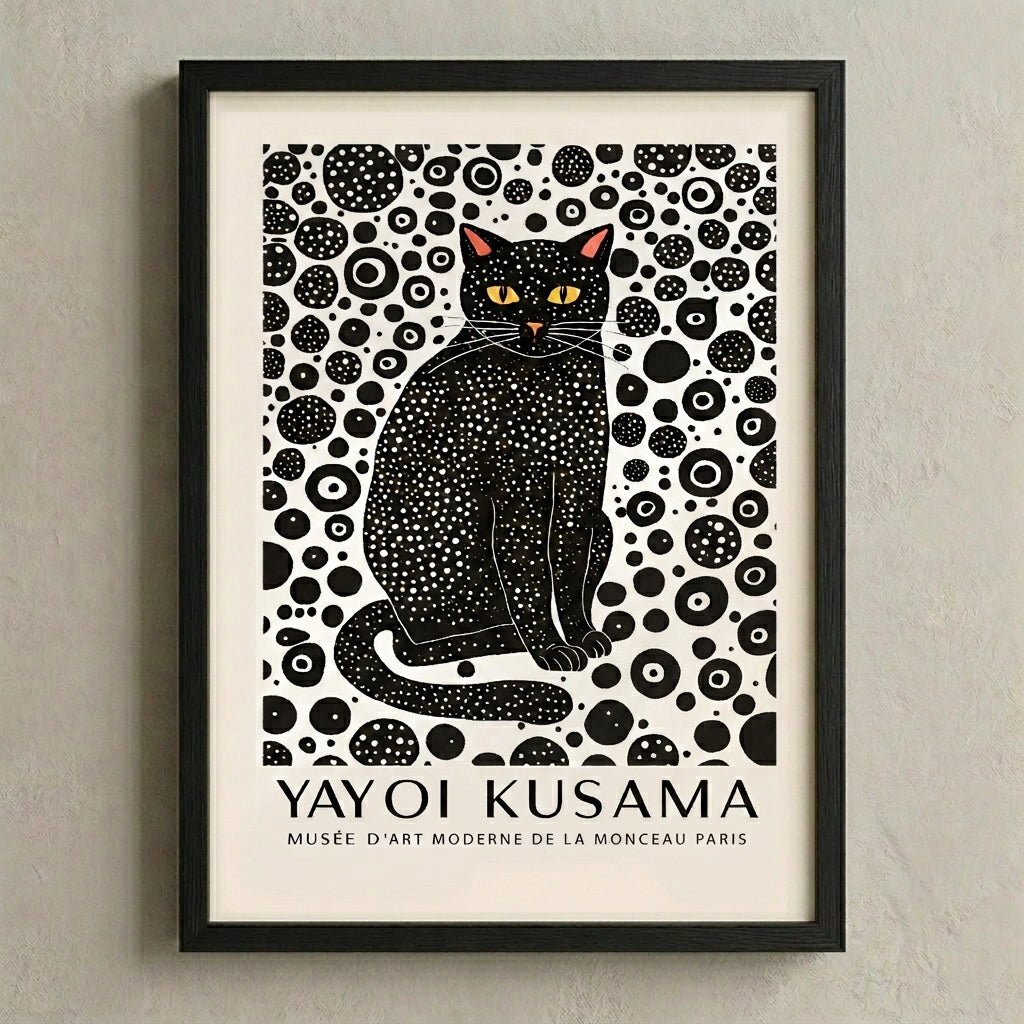 Lámina minimalista de gato negro