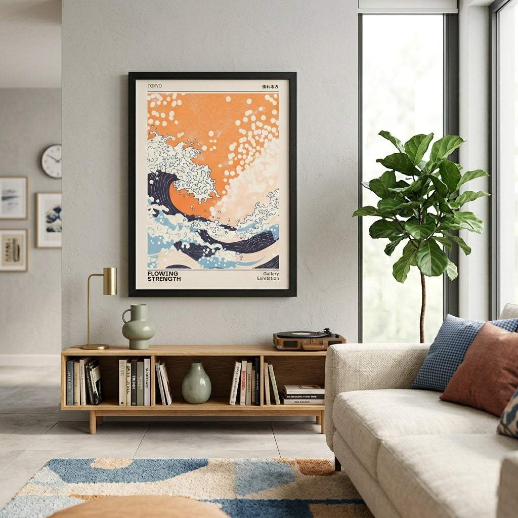 Lámina de la ola japonesa – Póster de exposición Tokio