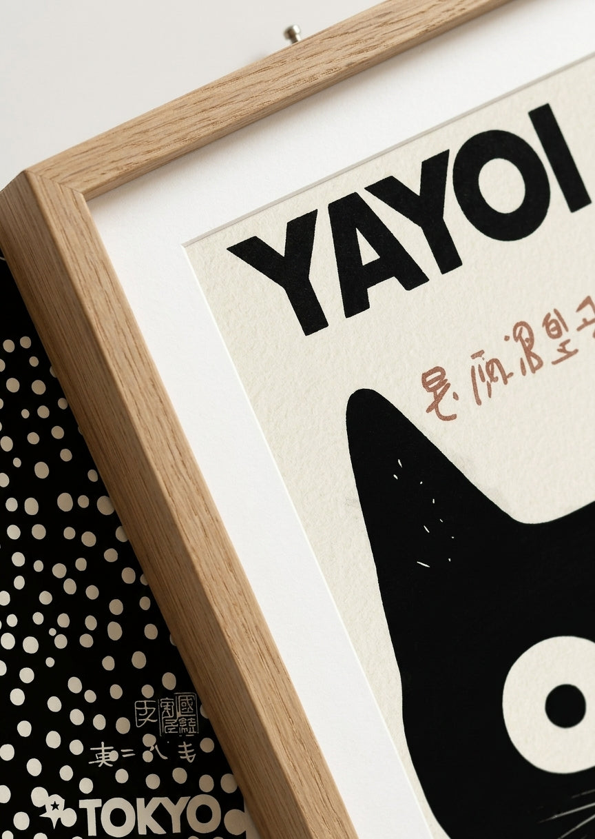 Póster de gato Yayoi Kusama (1996) – Decoración de pared con lunares