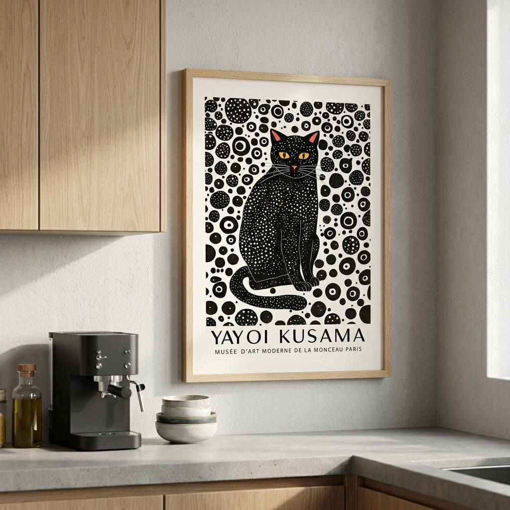 Lámina minimalista de gato negro