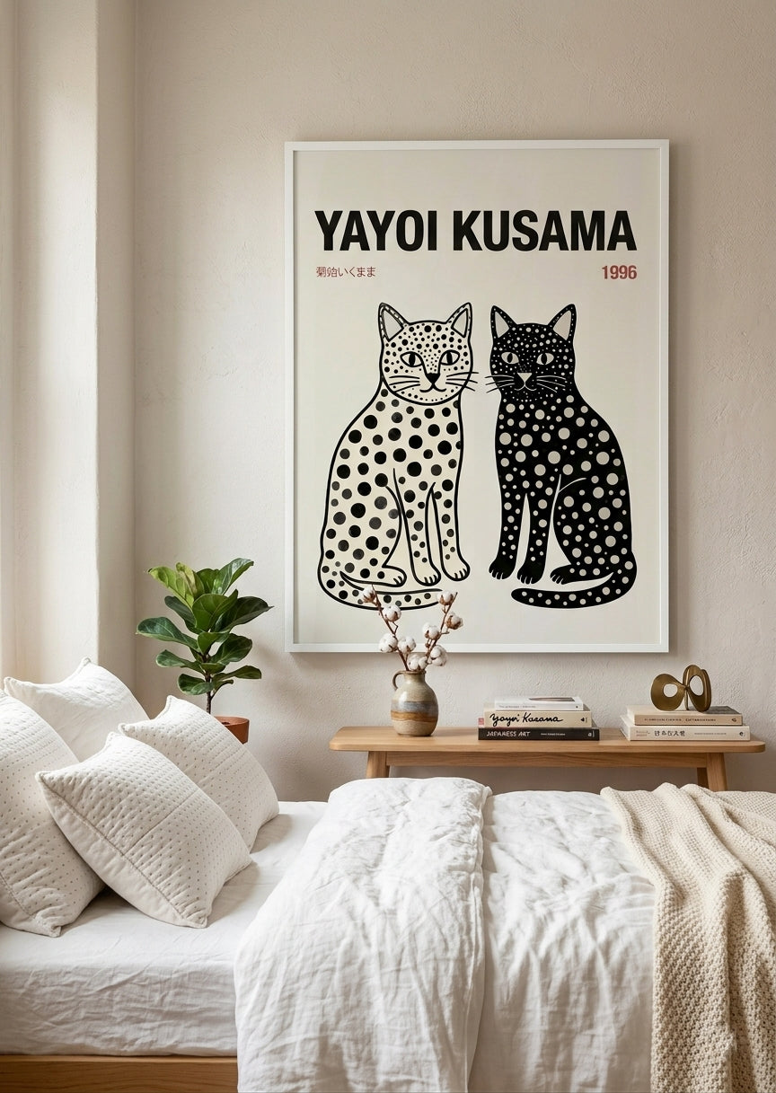 Póster Yayoi Kusama Gatos Tokio 1996